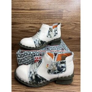 Women's Leather Ankle Booties Casual Shoes Pull on with Zipper for Outdoors